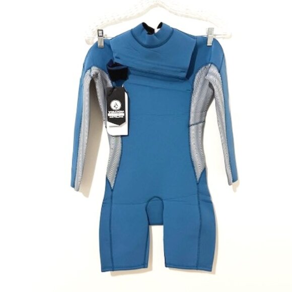 Volcom Modulator 2MM Chest Zip Long Sleeve Springsuit Blue Wetsuit Size 12 NWT - Picture 2 of 7